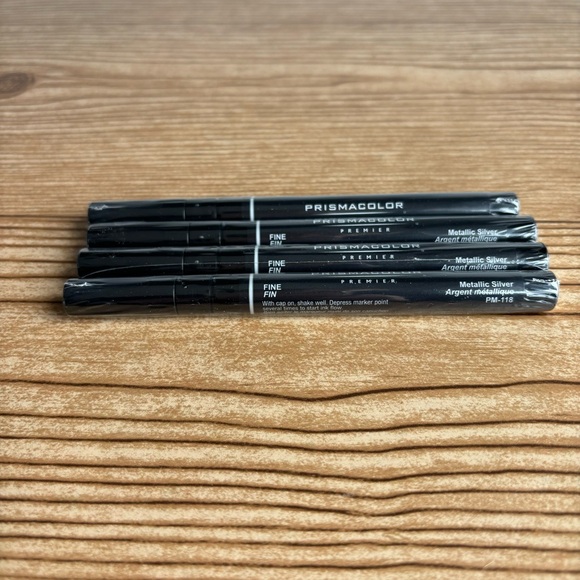 Lot Of 4 Sealed PM-118 Prismacolor Metallic Silver Markers - Picture 2 of 5